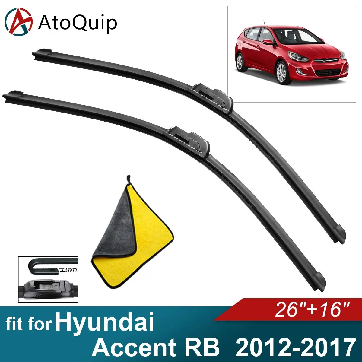 

Дворники для Hyundai Accent RB, мягкие резиновые автомобильные передние Стеклоочистители