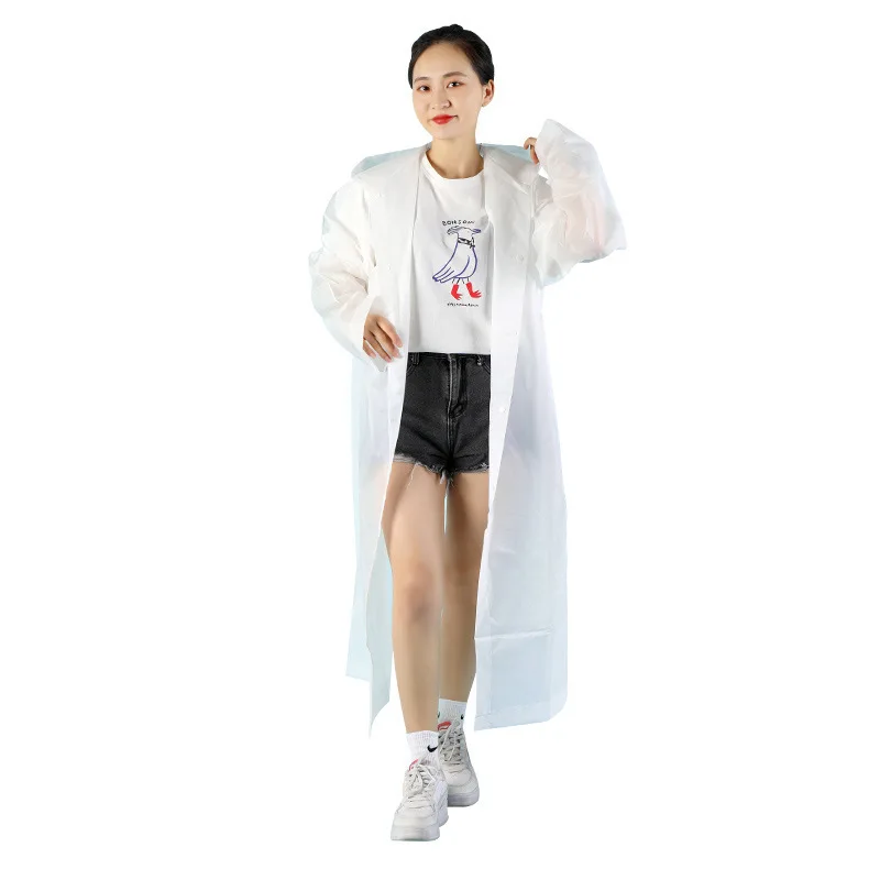 두꺼운 재사용 가능 EVA 패셔너블 야외용 성인 및 아동 여행용 레인코트 레인 판초 방수 하이킹 레인웨어