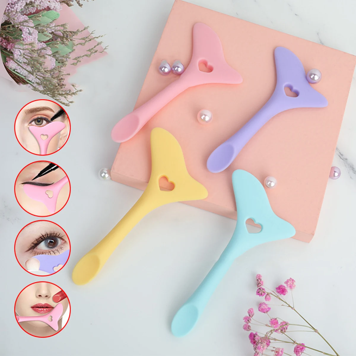 1PS Silicone Eyeliner Auxiliary Artifact makeup tools eyebrow stencil tool eyeliner stencil tool eye makeup tools Cosmetic Products To Draw Eyeliner Eyebrow Lipstick Auxiliary Tool