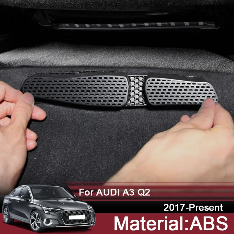 

2PCS For Audi A3 Q2 2017-Present ABS Car Styling Air Outlet Under Seat Cover Frame Protective Stickers Auto Accessories