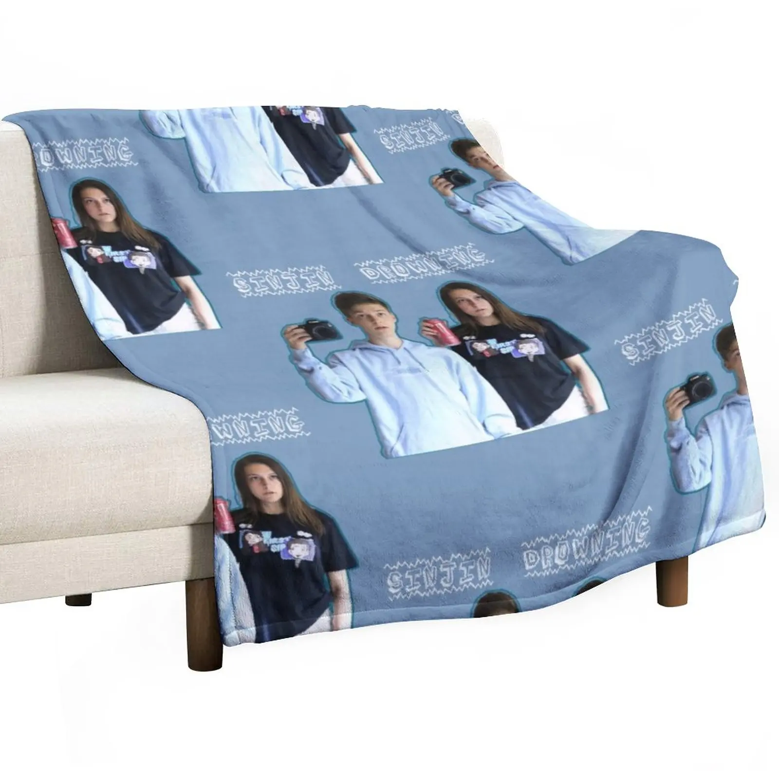 

New Sinjin Drowning Throw Blanket Cute Picnic Blankets