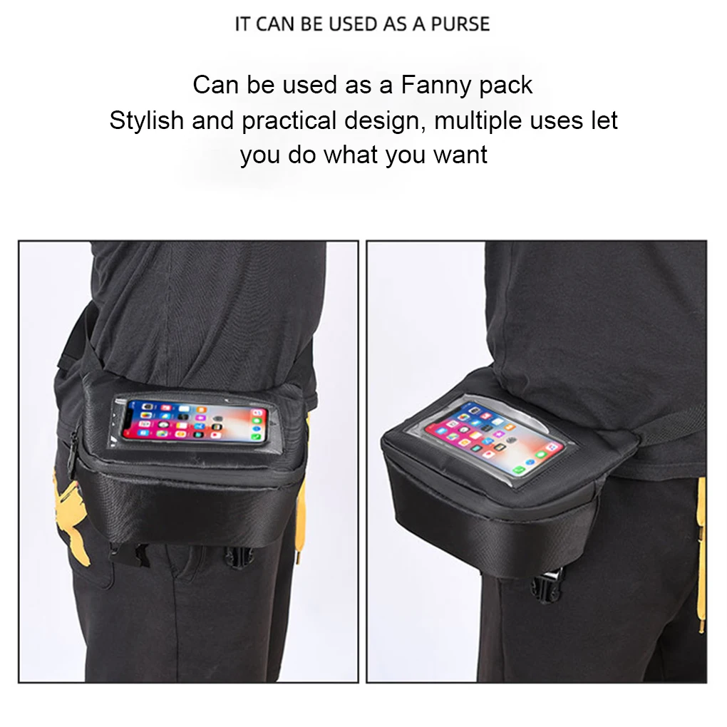 OxfordCloth Durable Front Hanging Bag For Road Electric Motorcycle TPU Large Screen Bag Front Basket