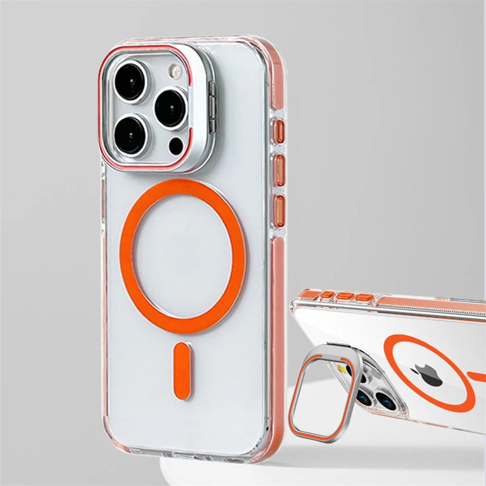 Custodia Magnetica Trasparente ASD Per IPhone 12 Pro Max, Antiurto Militare, Anti-ingiallimento Con 36 Magneti N52 Per Ricarica Wireless 15W