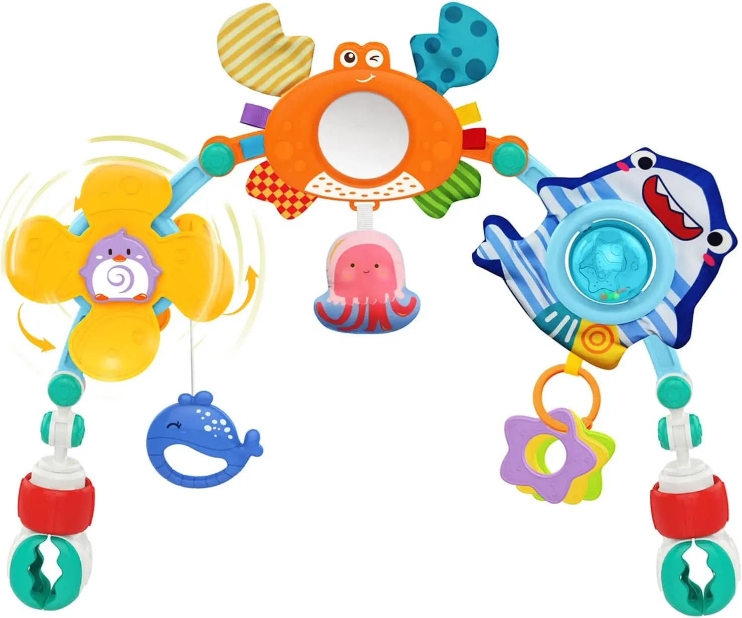 

Baby Stroller Arch Toy Infant Car Seat Toy Adjustable Mobile Activity Arch,Sensory Travel Crib Bouncer Bassinet Toys for Toddler