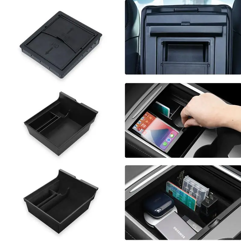 Fortesla Model 3/Y Bracciolo Box Cubby Cassetto Scatola Portaoggetti Console Centrale Portabicchieri Portaoggetti Privato Per Model3 Y Bracciolo Box