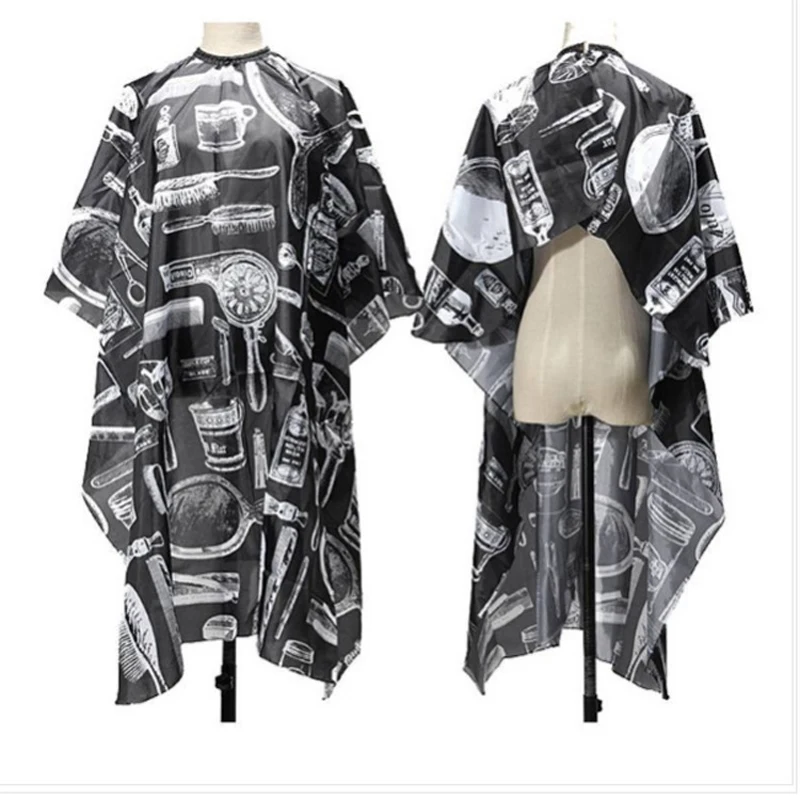 Black White Hairdressing Cape Professional Hair-Cut Barber Cloth Wrap Protect Gown Apron Waterproof Cutting Gown Hair Cloth Wrap