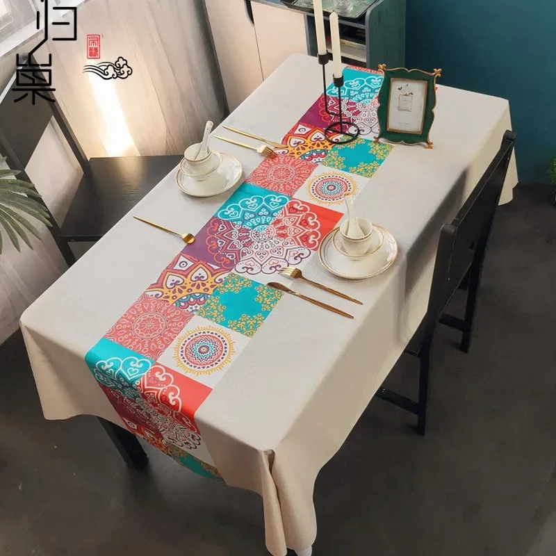 

Table cloth is waterproof, oil resistant, wash free, and scald resistant. household coffee table mat has a high-end feel