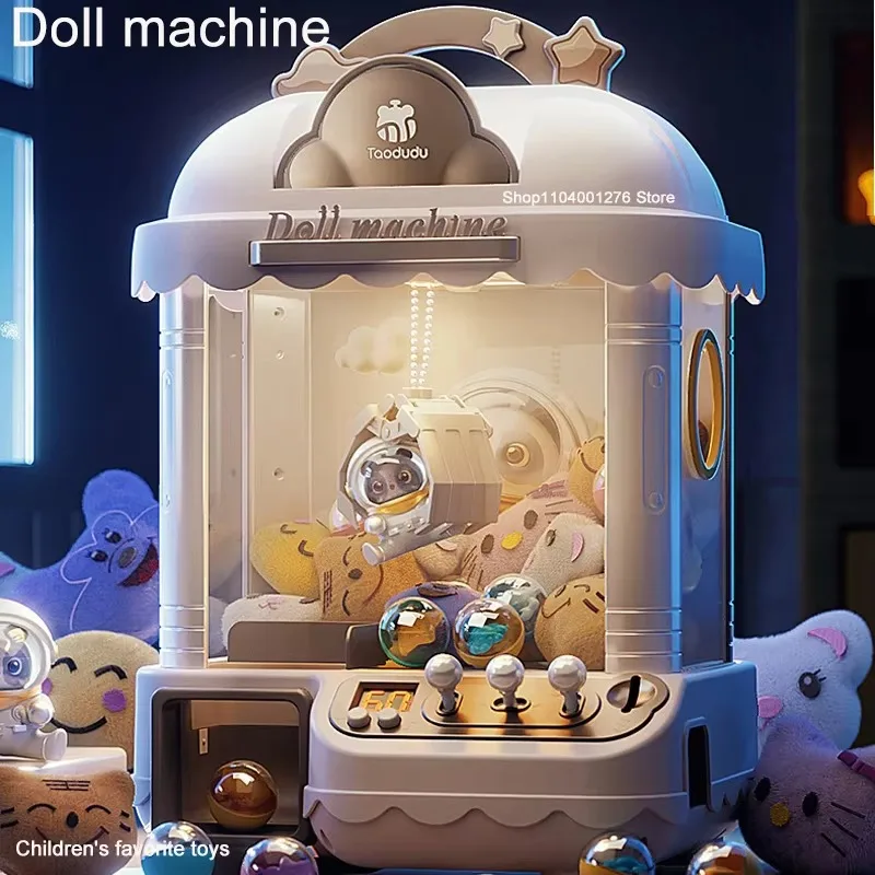 Big Size DIY Doll Machine Kids Coin Operated Play Game Mini Claw Catch Toy Crane Machines Music Doll Children Xmas Gifts Toys