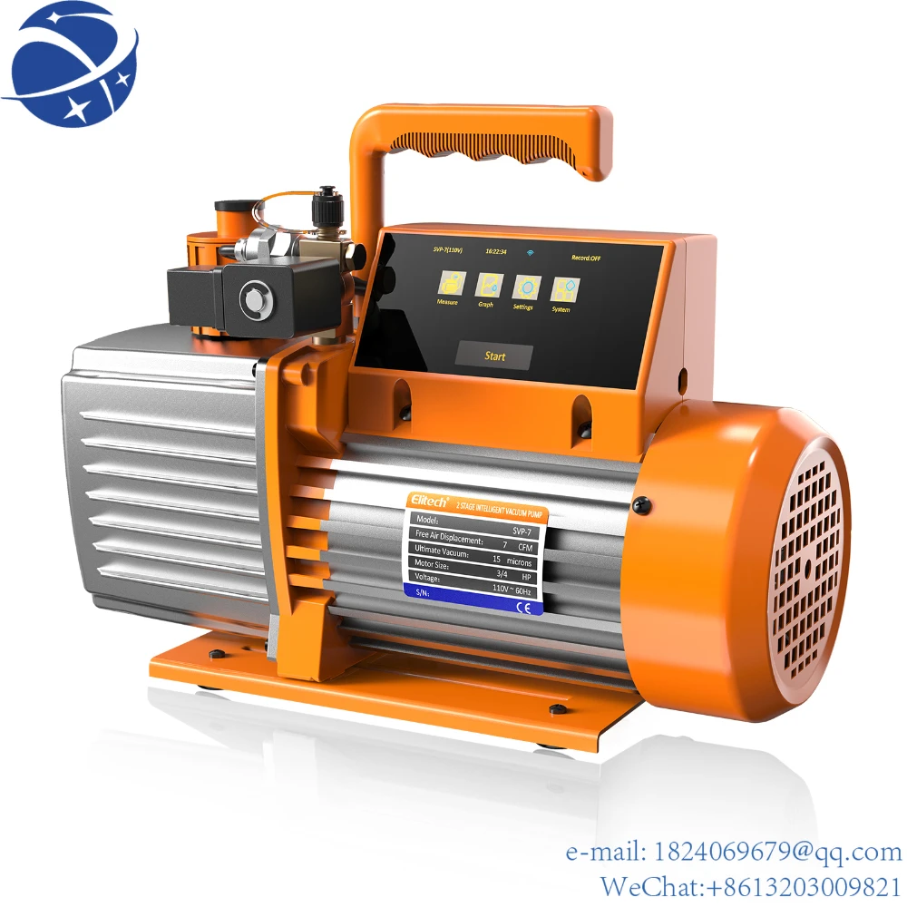 

YUN YIElitech Vacuum Pump V7/9/12 CFM 2 Stage Intelligent Rotary Vane Vacuum Pump HVAC Touch Screen, Data Logging, Storage via A
