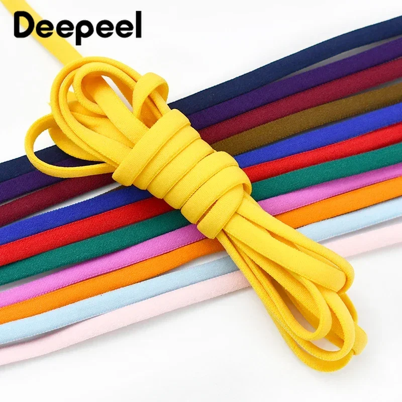 10/20 미터 Deepeel 3/5mm 나일론 탄성 밴드 오일 코어 로프 머리 탄력 테이프 귀 교수형 마스크 밧줄 신발 의류 액세서리