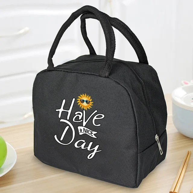 Insulated Lunch Bag  Zipper Cooler Tote Thermal Bag Lunch Box  Canvas Food Picnic Lunch Bags for Work Handbag Food Pattern 4Food015