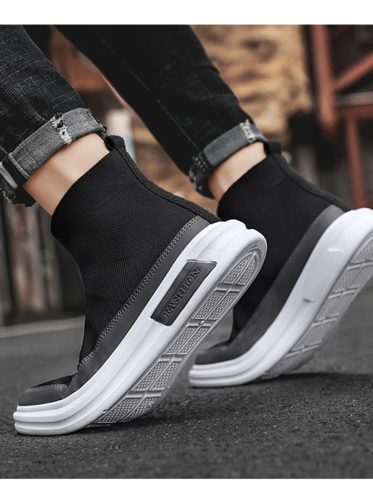Socks Shoes Men Men's Shoes Nonleather Casual Shoes Fashion High