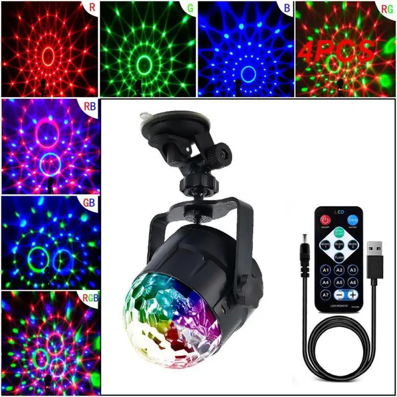 

Car Interior Atmosphere Lights 3W 5V Car Music Rhythm DJ Lights Wireless Remote Control LED Lights With Remote Control