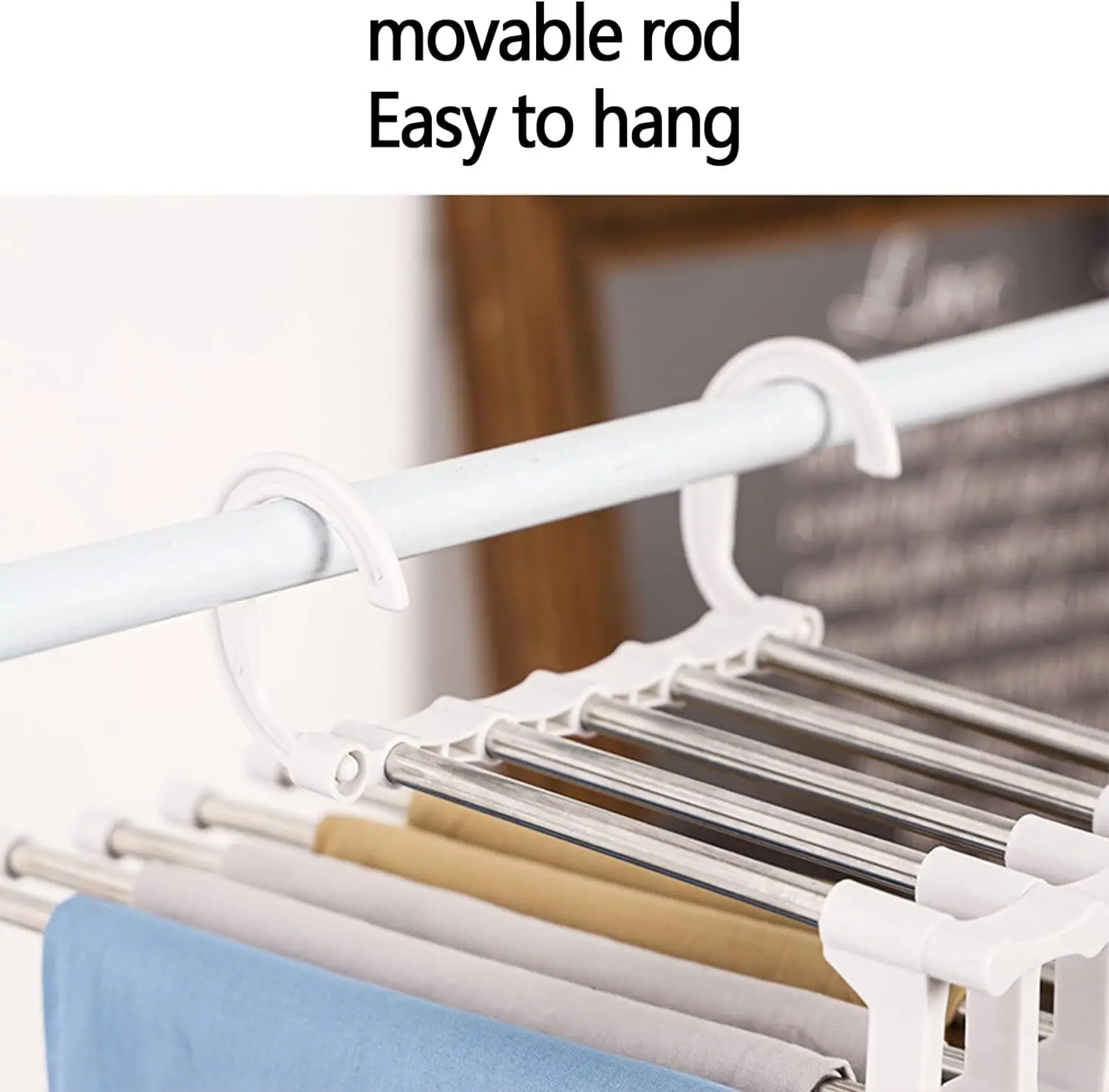 Multi-functional clothes hanger folding pants storage rack clothes organizer closet space saving closet bedroom organizer clothes hanger rack