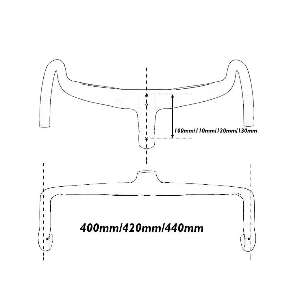 Integrated Road Handlebar with Computer Mount, Carbon Fiber Road Bicycle, 1:1 Full Internal Routing Cable