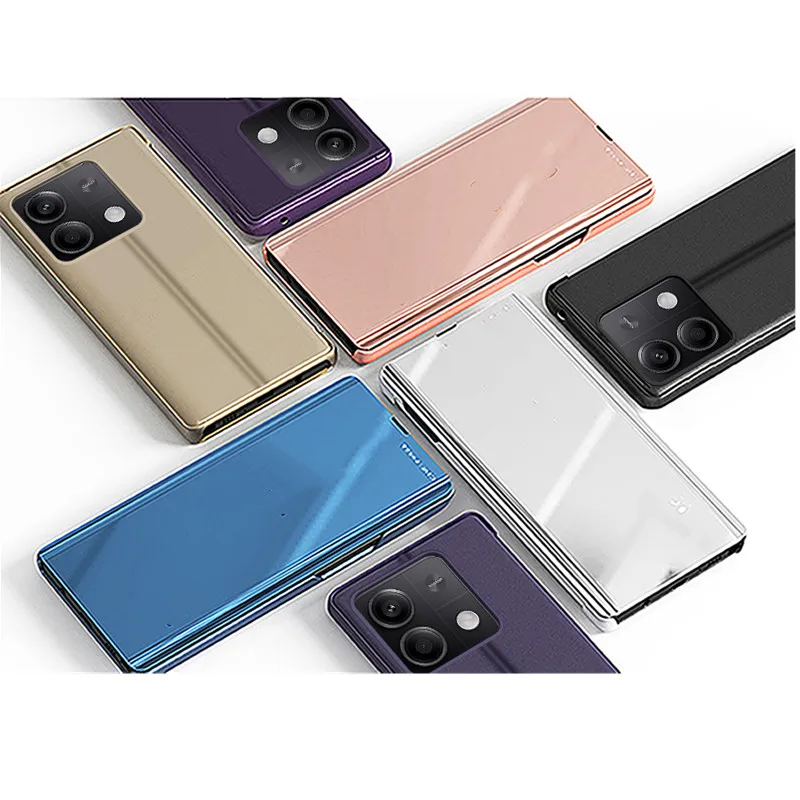 Enhanced Mirror Flip Case with Kickstand and Shockproof Protection - Sleek Protective Cover and Stylish Shell