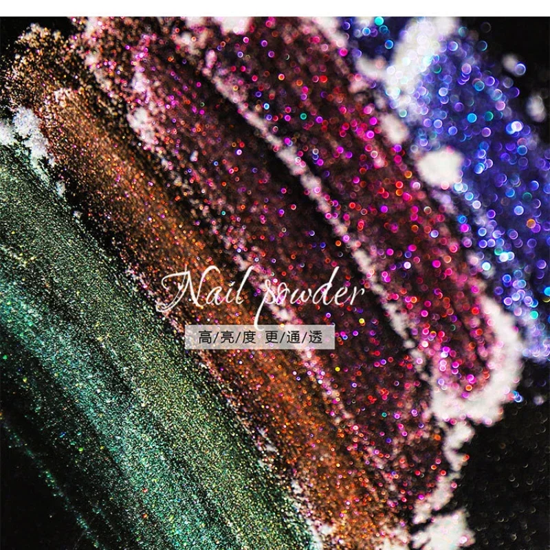 6Pcs Aurora Chrome Nail Powder 0.2g Ice Transparent Mermaid Nail Glitter Shiny Pearl Rainbow Pigment Art Decoration nail powder nail glitter nail pigment nail decoration nail decorations nail powder set