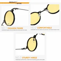 Lunettes de soleil rondes rétro pour hommes et femmes, Steampunk, lunettes de soleil, marque de créateur, monture en métal, nuances 4