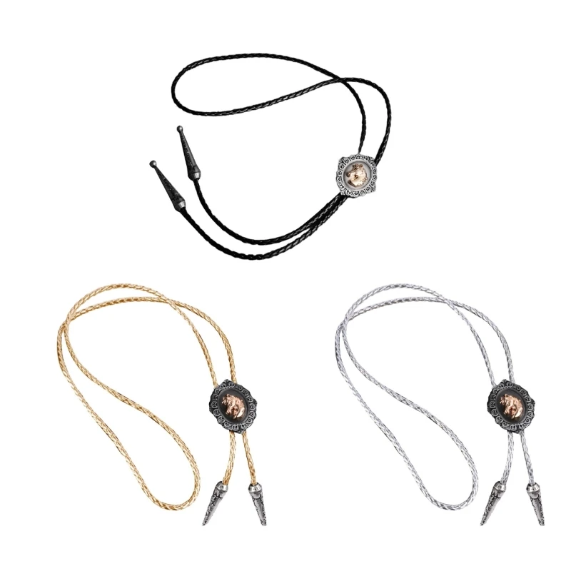 

Western Cowboy Alloy Horse Head Buckle Bolo Tie for Men Teen Shirt Sweater Decor