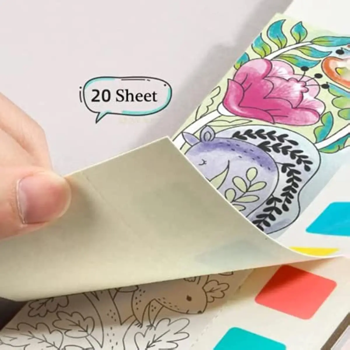 Mideer 20 Vellen Pocket Tekening Boek 6 Kleuren Kids Meisje Art Coloring Book Met Borstel Effen Aquarel Verf Set Diy bookmark