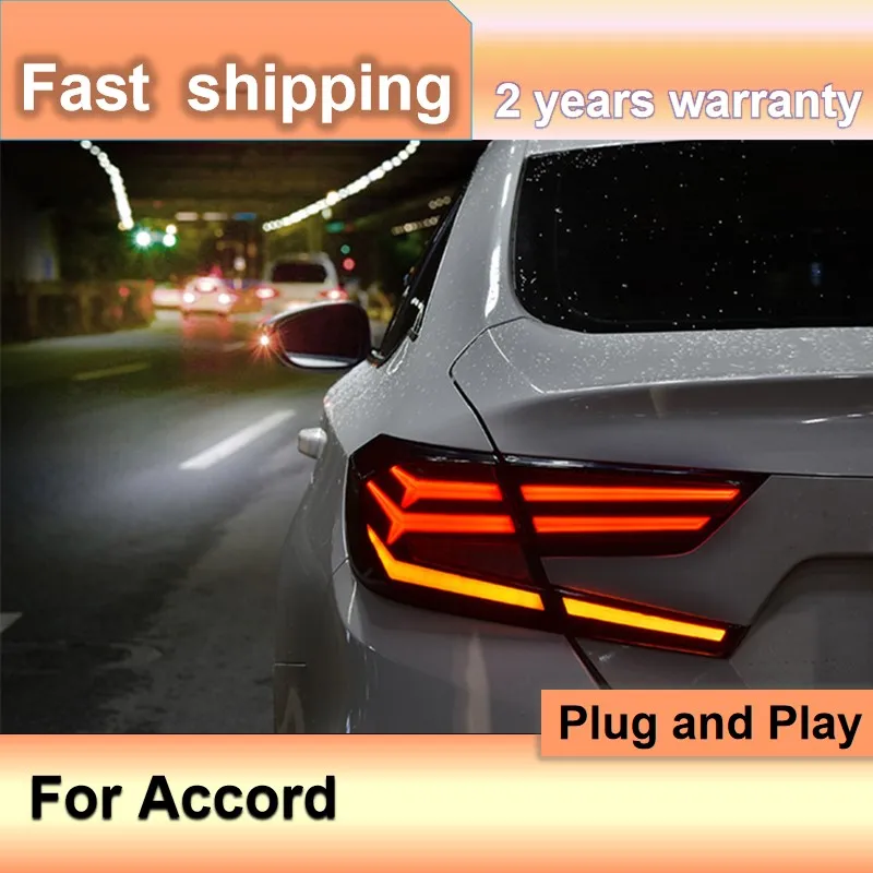 

Автостайлинг для Honda Accord, светильник фонарь 2018-2021 Accord 10, светильник Honda Accord X, светодиодные задние фонари s, противотуманный стоп-сигнал поворота