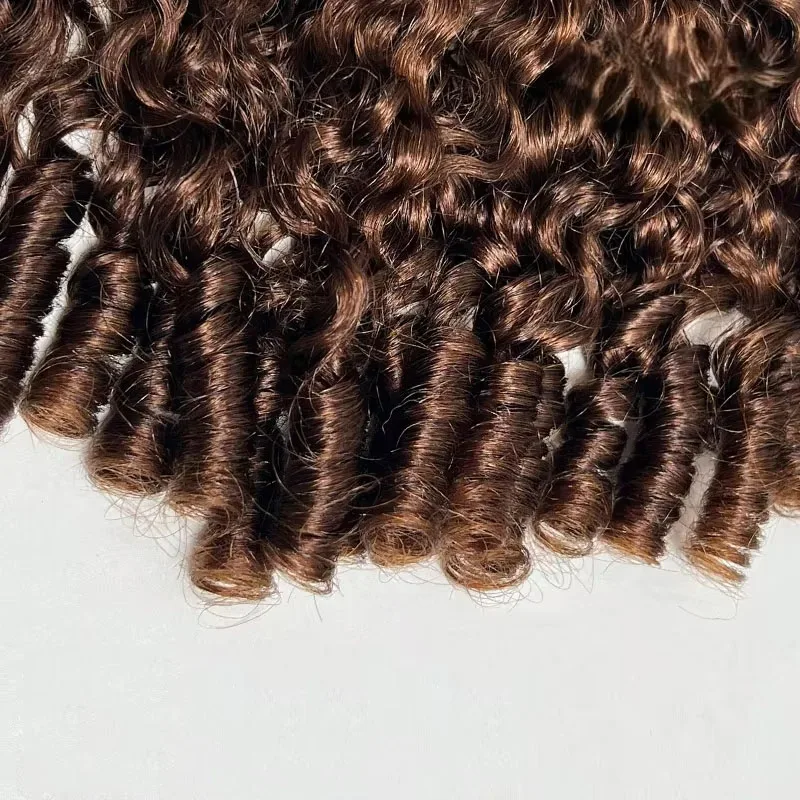 Rosslyn Chocolate Brown Human Hair Wig Burmese Curly Hair Wig Deep Wave Wigs Water Wave High Density Lace Wigs Pre Plucked 2