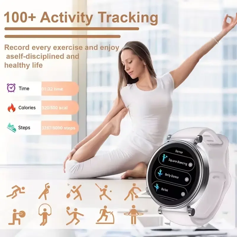 Smart Watch for Women, Fitness Tracker & Activity Tracker with Bluetooth Calls (Answer/Make), 1.8' HD/AMOLED Smartwatch for IOS/Android, 100+ Sport Modes, IP67 Waterproof, Heart Rate/SpO2/Sleep Monitor, 7 Bands 2