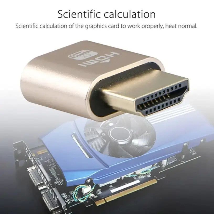 Dummy Plug Virtual Display Headless Ghost Display Emulator HDMI-compatible 4K DDC EDID Dummy Emulator Adapter image 1