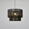 Vintage Hemp Rope Pendant Light Handmade Rattan Chandelier for Living Room Bedroom Restaurant Hemp Rope Round Pendant lamp 2