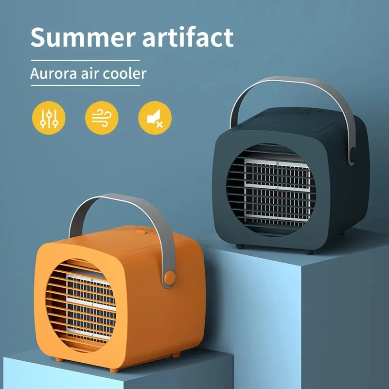 

Portable Small Silent Air Cooler Office Mobile Air Conditioning Spray Humidification Refrigeration Aromatherapy Machine 2023 New