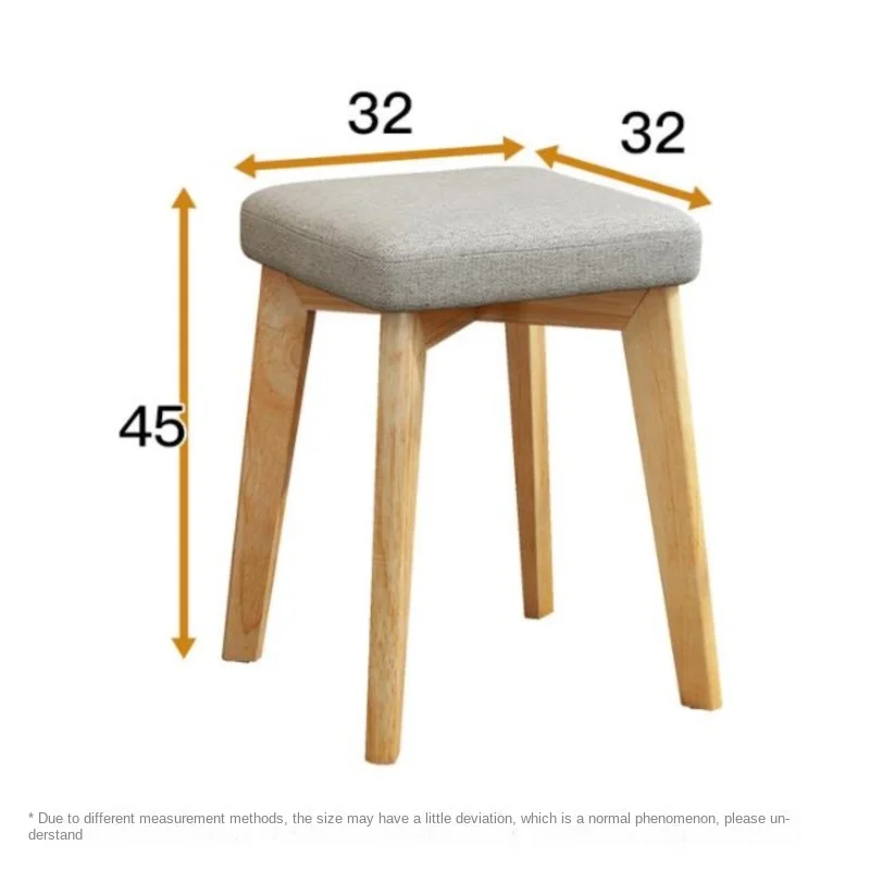 Realife Small Square Stool Modern Makeup Simple And Economical Chair Household Dining Stool Adult Fabric Soft Surface Low