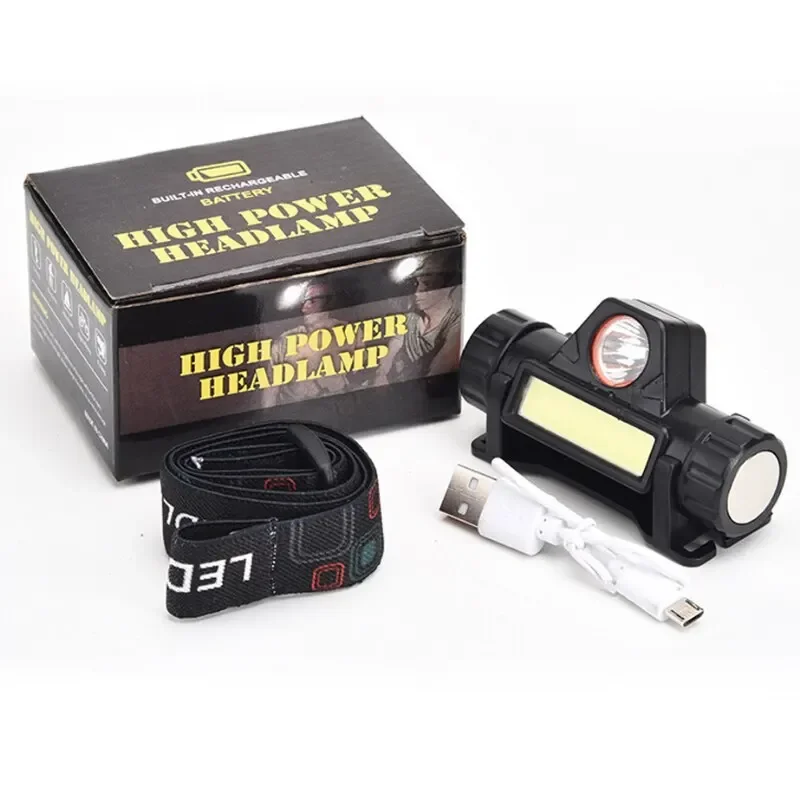 Rechargeable COB LED USB Headlamp Strong Magnetic Powerful Headlight Super thumbnail 1
