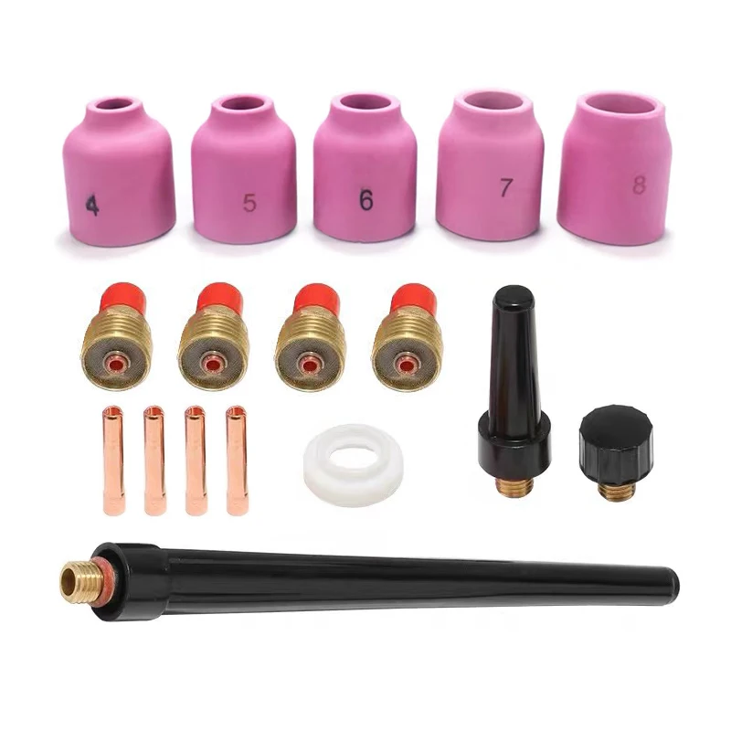 

17 Pcs WP-9/20/25 Welding Torch Consumables 1.0/1.6/2.4/3.2mm SR WP9 Alumina Nozzle Collet Body TIG 53N 13N Accessories