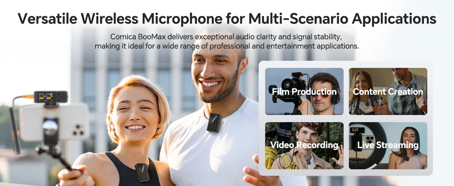 BooMax Dual-channel Wireless Lavalier Microphone AI Denoise 32-bit Float Interna