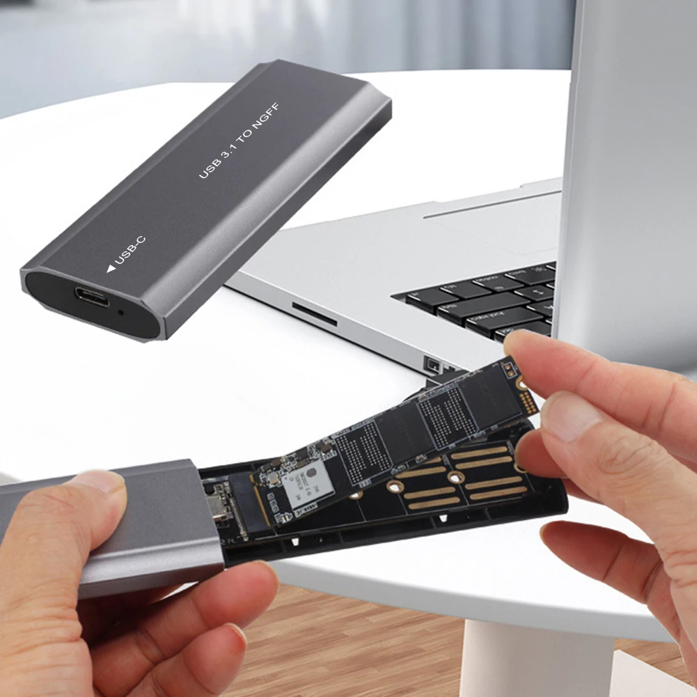 Aluminum M2 NVME SSD Enclosure USB Type C Adapter