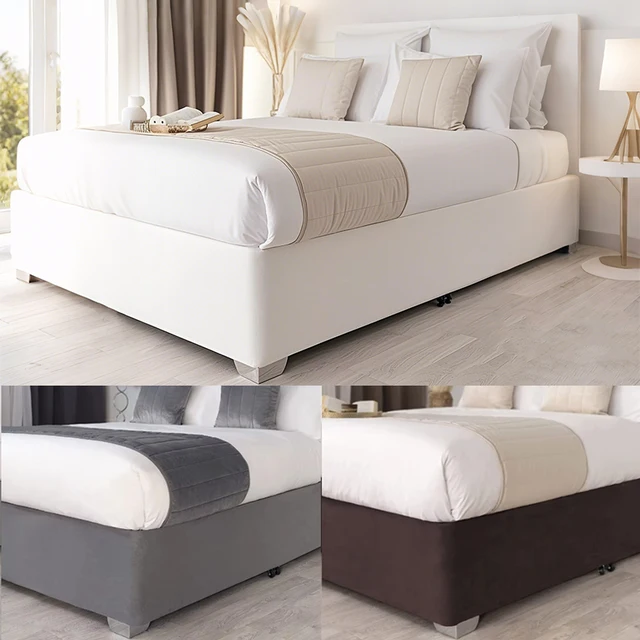 Housse de sommier extensible pour lit Queen Size, 1 pièce, s'enroule autour des 3 côtés du sommier, alternative à la jupe de lit Twin/Full/Queen/King 1