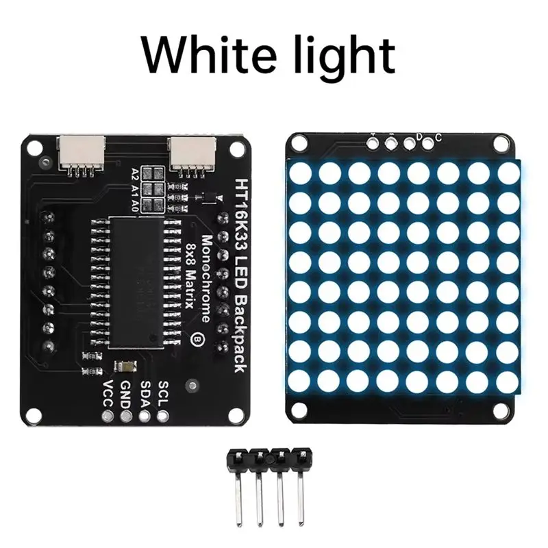 AD23-DIY LED 전자 스크린 8X8 LED 도트 매트릭스 모듈 HT16K33 I2C 인터페이스 지원 확장 연결 블루 라이트