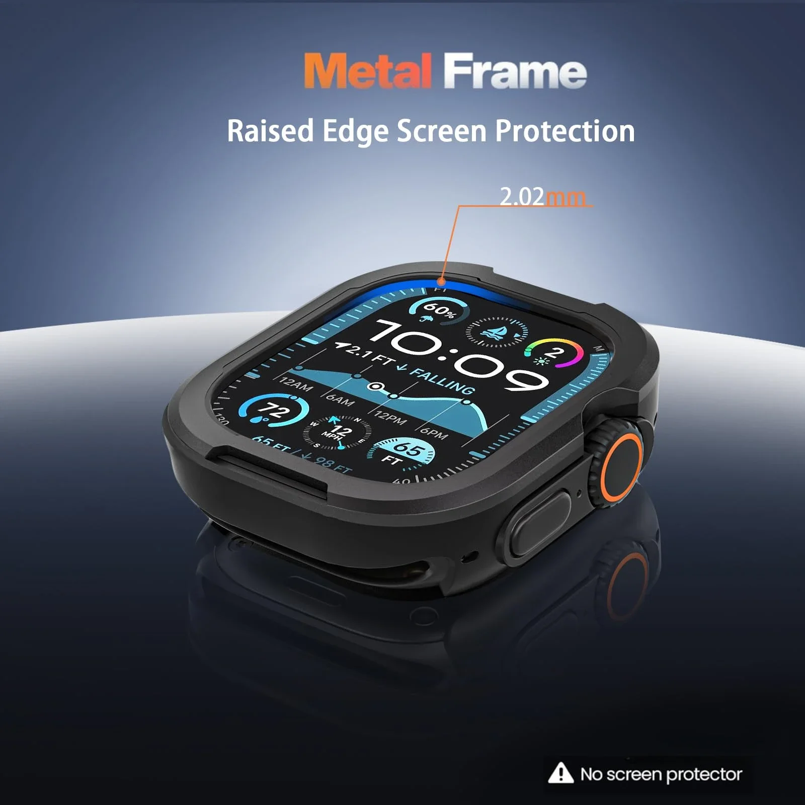 Sleek Dual-Layer Metal & TPU Apple Watch Protector Case