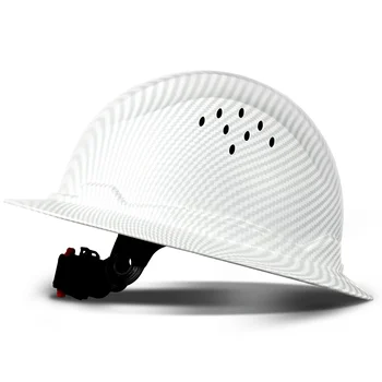 Elmetto da uomo a tesa intera CE EN397 per berretto da lavoro da costruzione per ingegnere, casco di sicurezza HDPE approvato ANSI, colore fibra di carbonio
