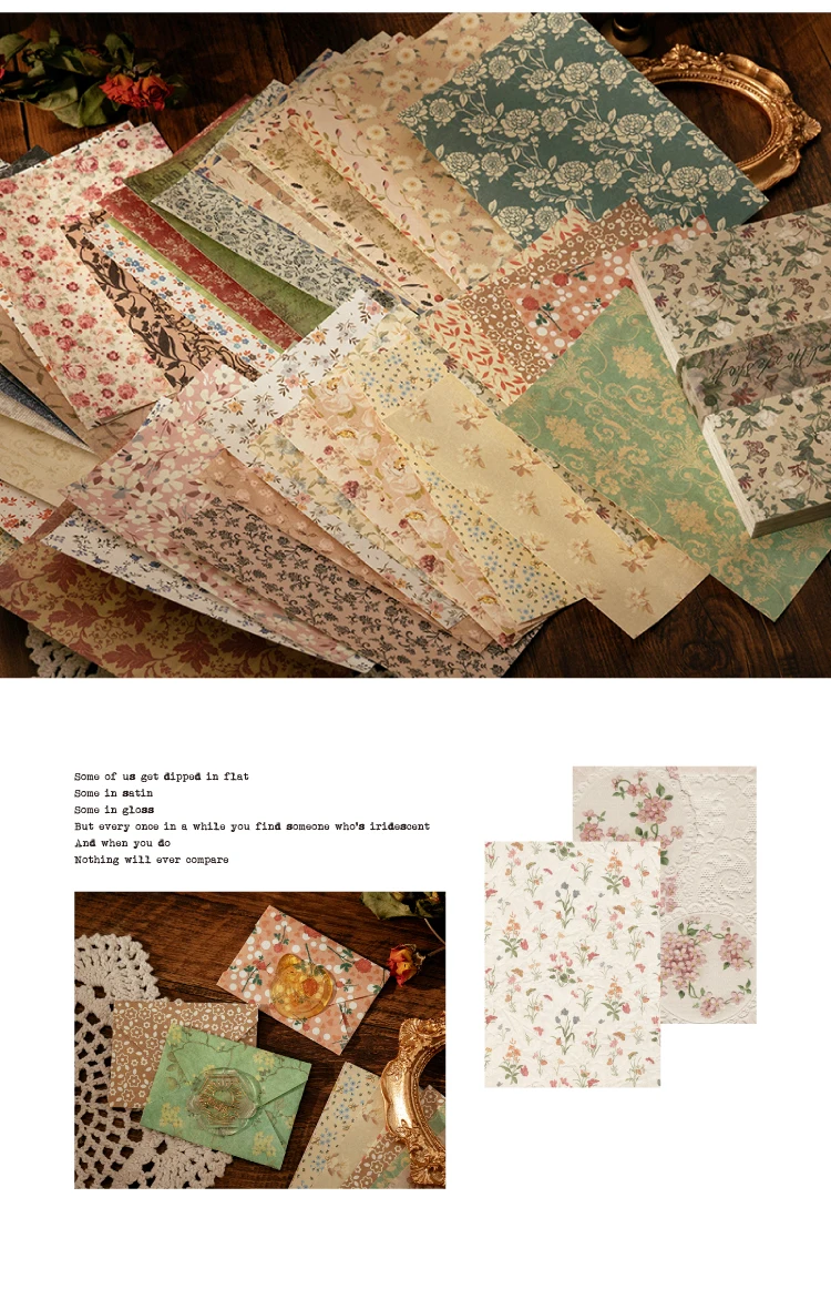 100 Stück Vintage-Material Tagebuch Album Hintergrundpapier DIY Dekoration farbiges Papier Scrapbooking Junk Journal Schreibwaren – Detail 15