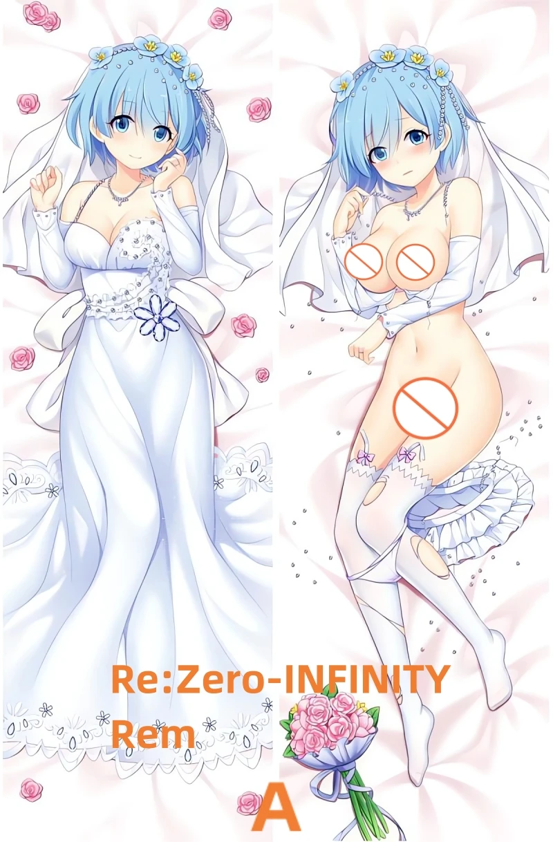 

Dakimakura Anime Pillow Case Re:Zero-INFINITY Rem Double-sided Print Of Life-size Body Pillowcase Gifts Can be Customized