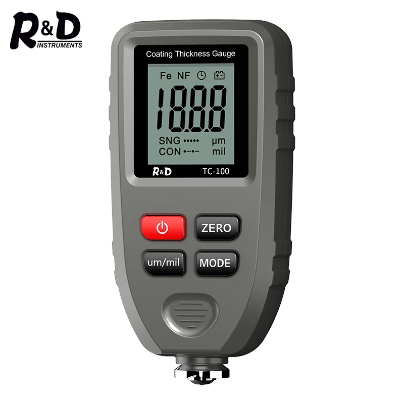Misuratore Di Spessore R & D Tc100 Tester Di Spessore Del Film Di Vernice Per Auto Che Misura Fe/Nfe Due Strumenti Di Vernice Per Autoveicoli Manuali 