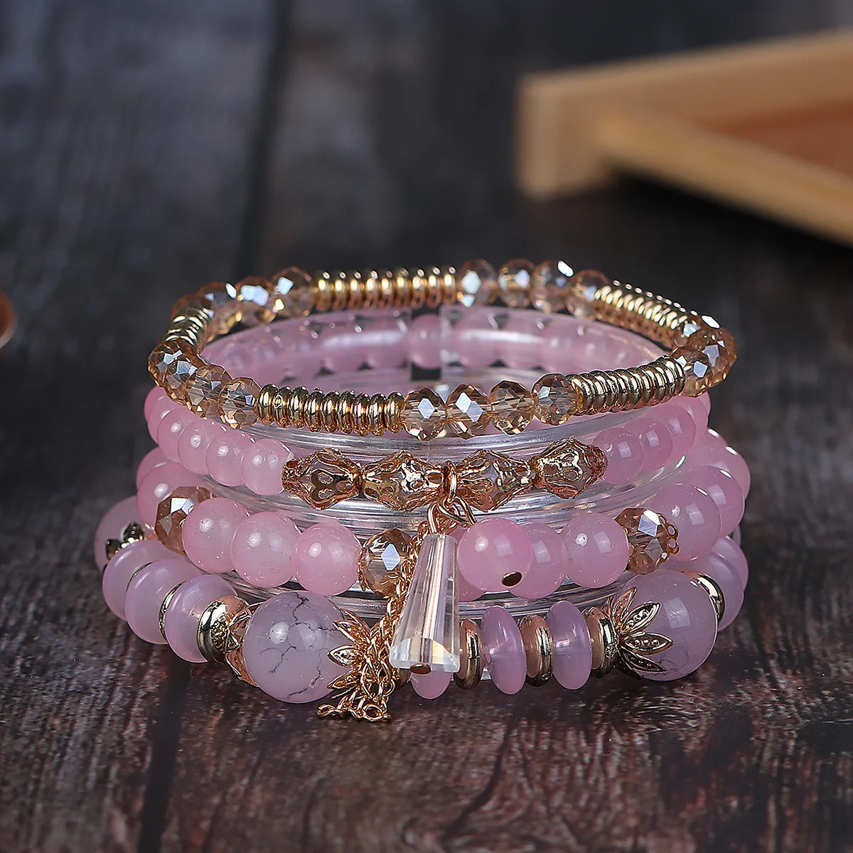 Bohemia Multilayer Crystal Stone Beads Charms Bracelets Colorful Rice Bead  - China Bracelet and Jewelry price