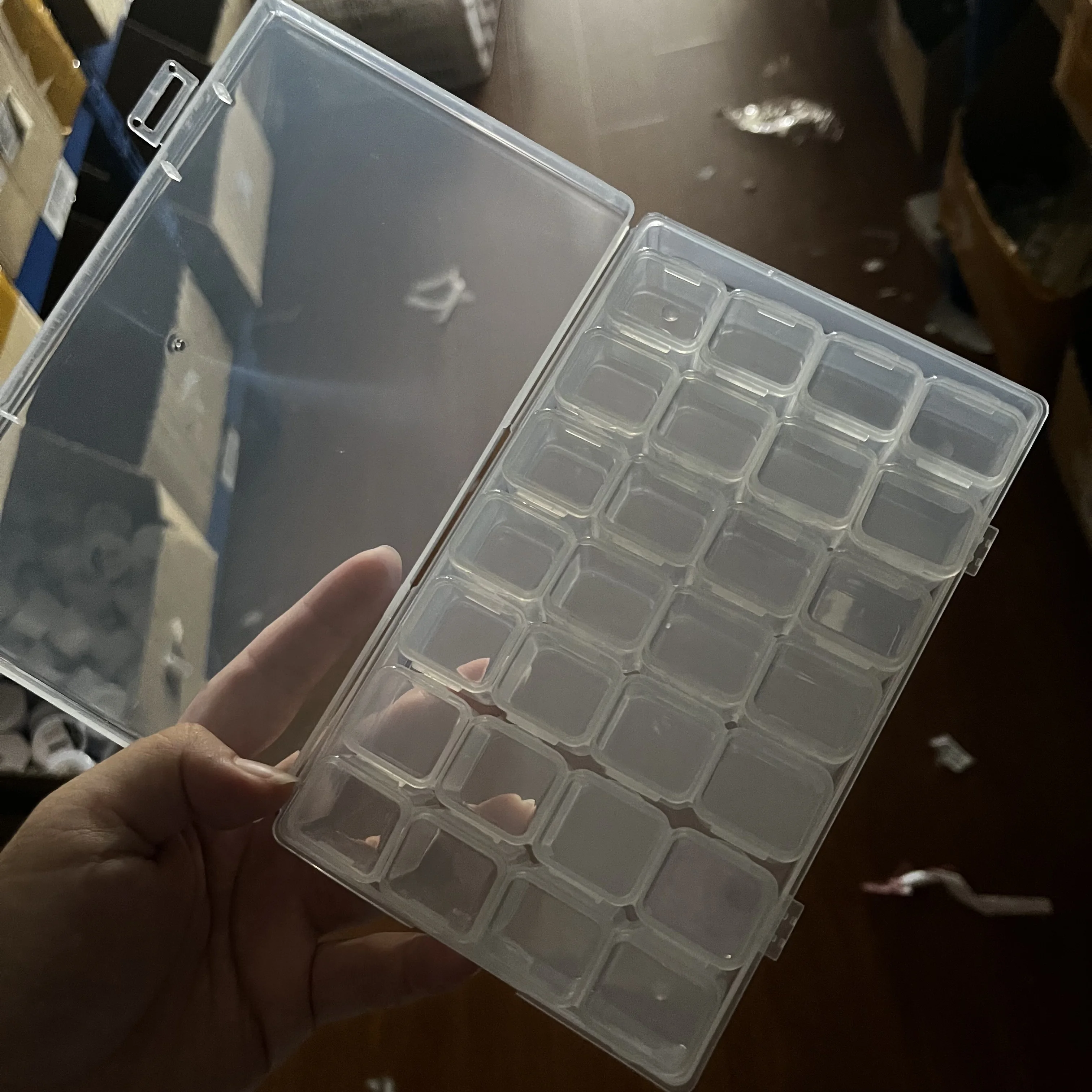 Transparent Nail Art Storage Box for Jewelry Beads and Nail Accessories