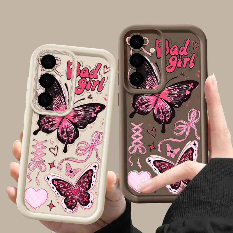 Butterfly Pink TPU Soft Phone Case with Vibrant Print Design