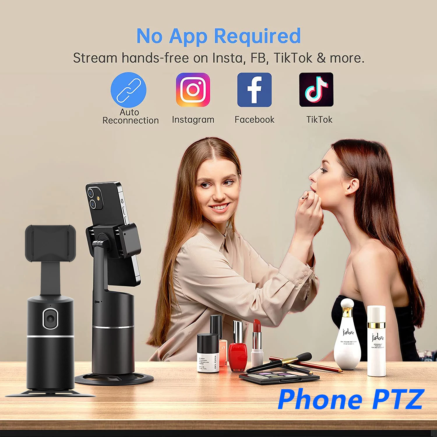 AI Smart Selfie Stick 360&deg; Auto Face Tracking Gimbal For video Live Recording Rotation Stabilizer Tripod Phone Holder