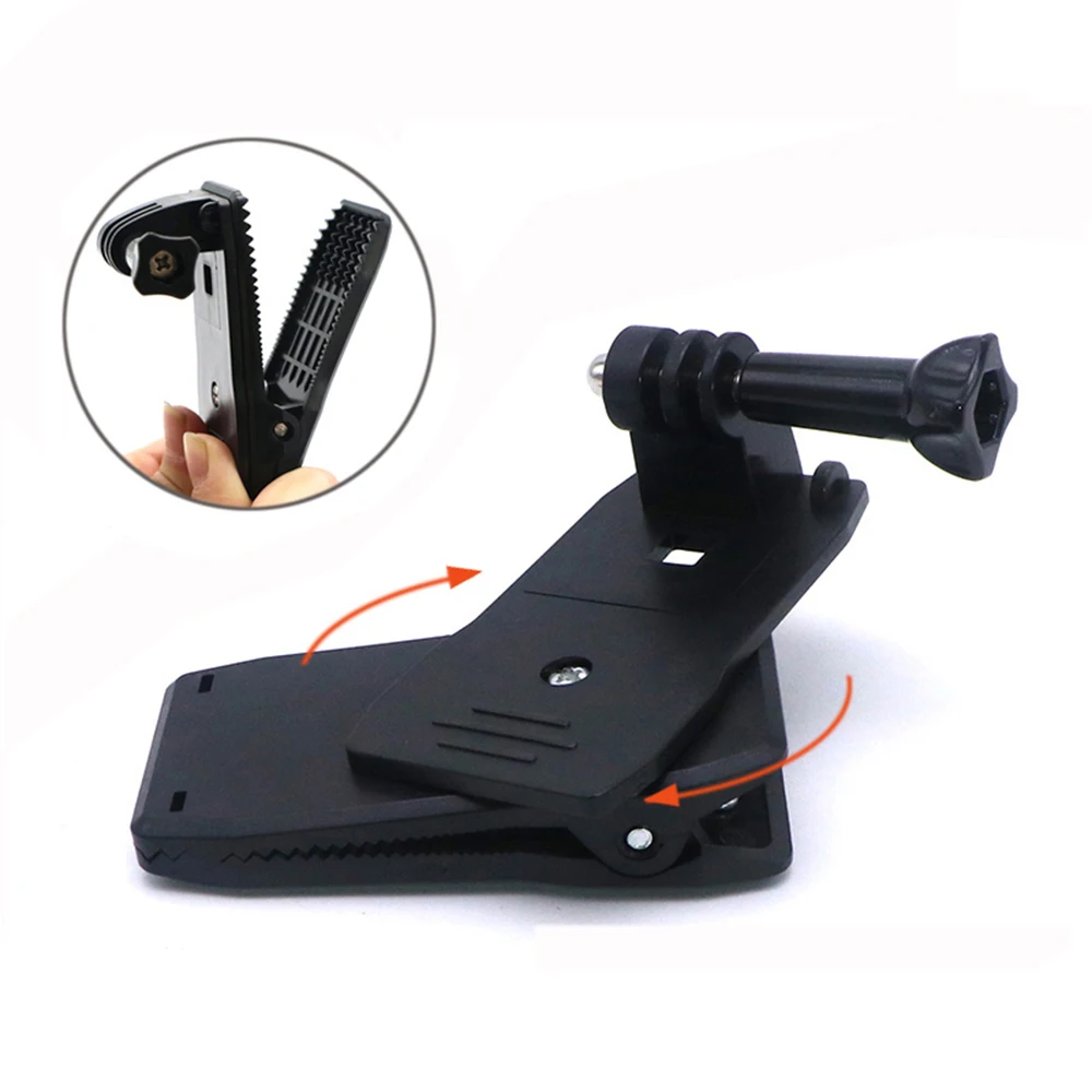 배낭 스트랩 클립 360 도 회전 모자 벨트 클램프 마운트, GopPro Hero 12 11 10 9 DJI Action 4 3 스포츠 카메라 액세서리