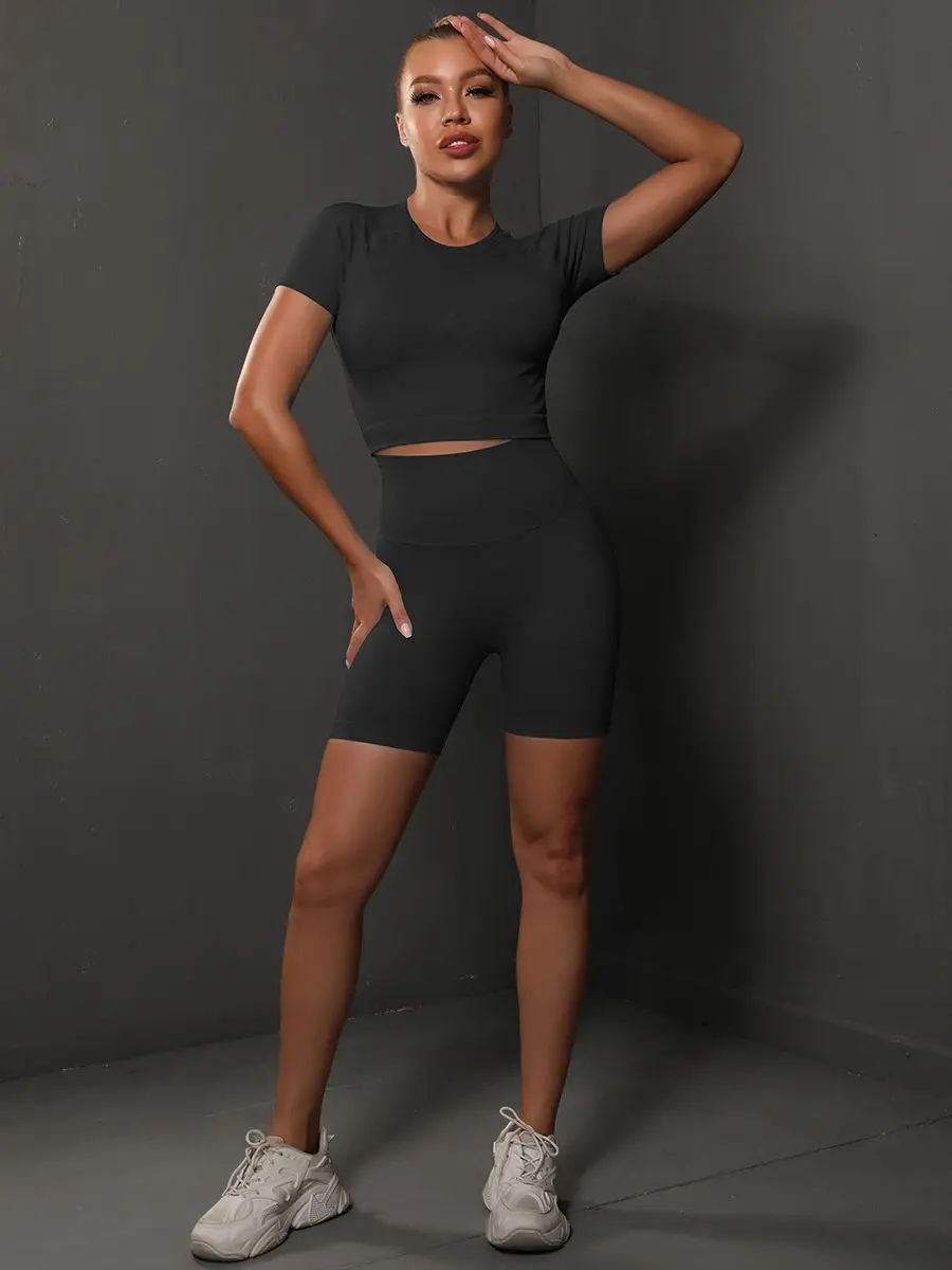 black shorts set