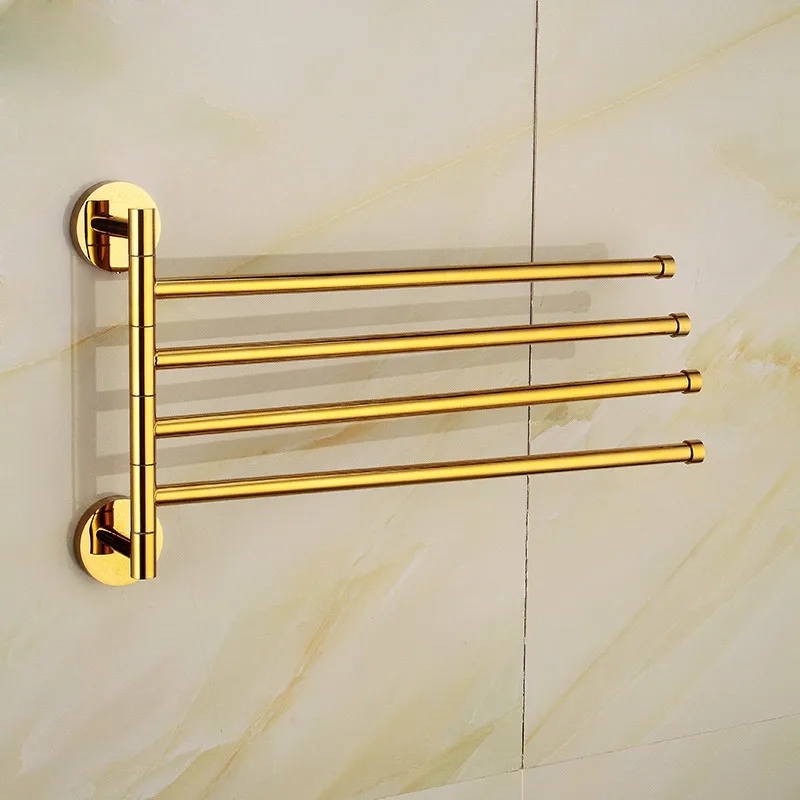 

Towel Bars Gold Brass 2-4 Swivel Bathroom Towel Rail Rack Bath Towel Holder Gold Towel Rack Bathroom Accessories Free Shipping
