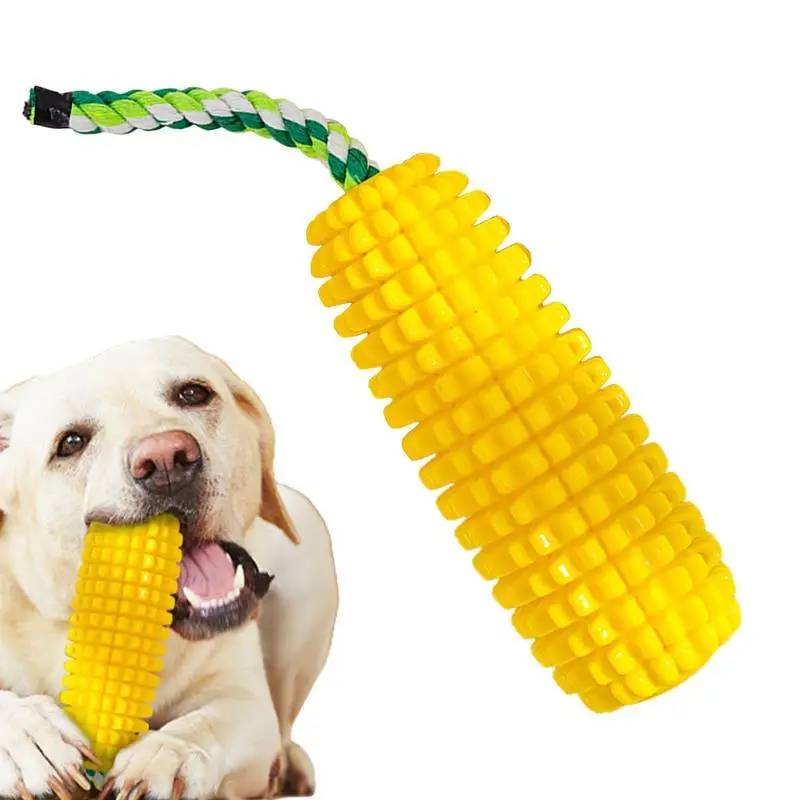 

Dog Chew Toys Corn Teething Chew Corn For Aggressive Chewers Reusable Interactive Dog Toy Squeaky Dog Toothbrush Toy